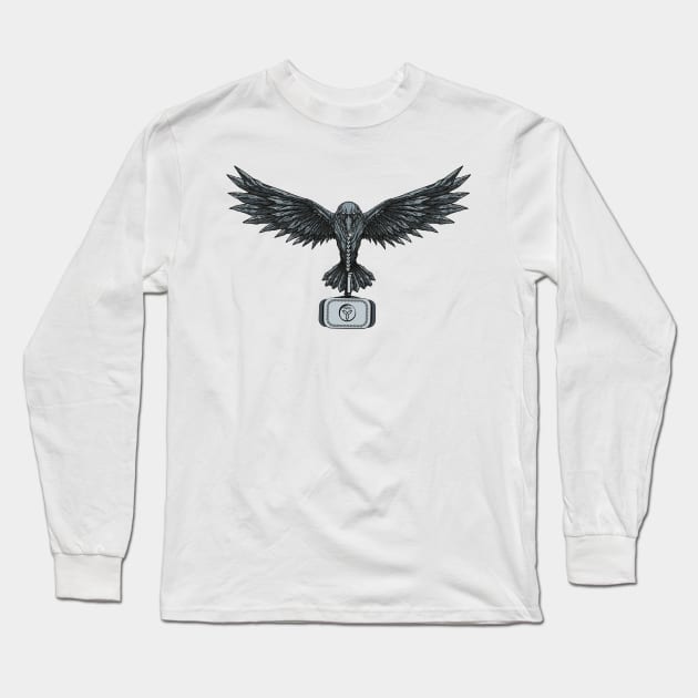 Mjölnir raven hammer viking nordic stone travel Long Sleeve T-Shirt by Onceer